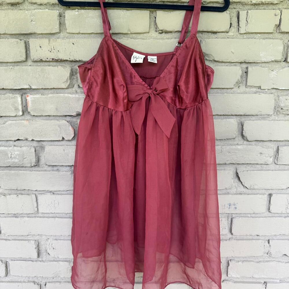 Burnt orange mesh babydoll top